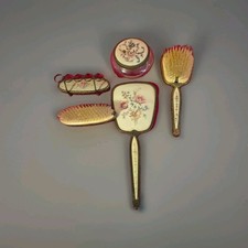 Regent of London Dressing Table Vanity Set Brass Needlework Antique