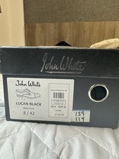 John White Black Leather Brogue Formal Shoes Men's UK Size 8 