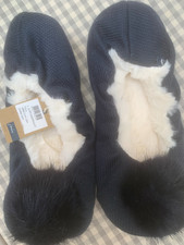 NWT Joules Navy Pom Pom Slippers Size M 5-6