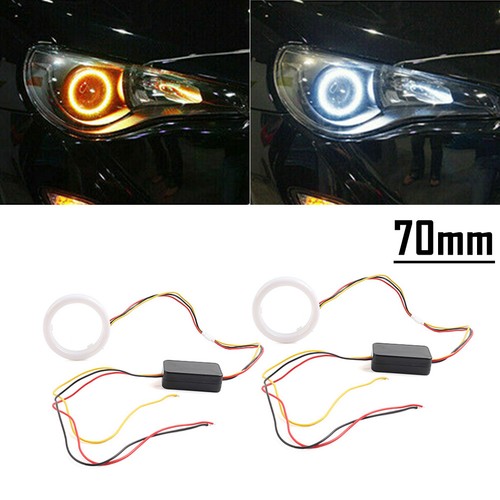 70mm white amber car - 2x,