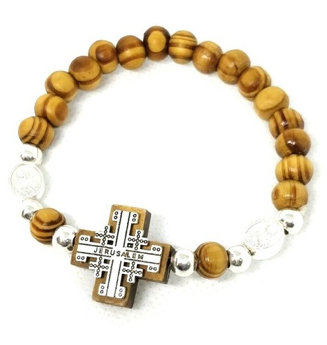 Stunning olive wood bracelet - olive,
