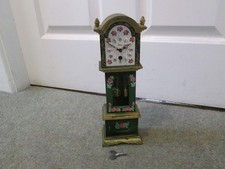 Vintage West Germany SONU Windup Mechanical Decorative Miniature Long Case Clock