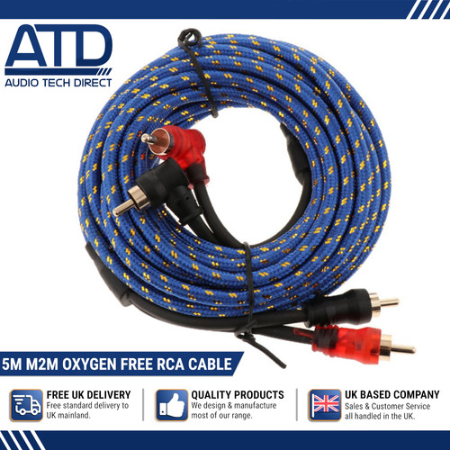 Rca phono cable - 5m, gold