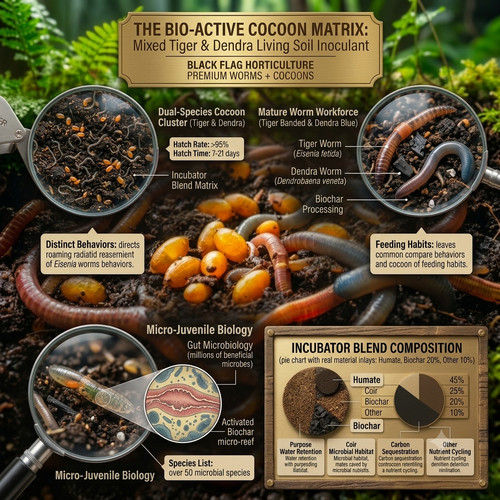 Tiger dendra worm cocoons - tiger, &