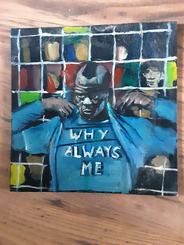 Oil painting footballer - painting,