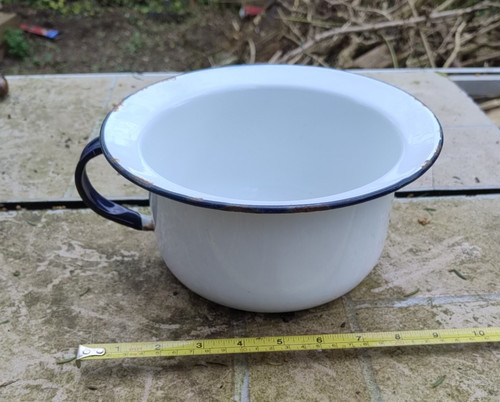 Vintage enamel potty chamber - enamel,