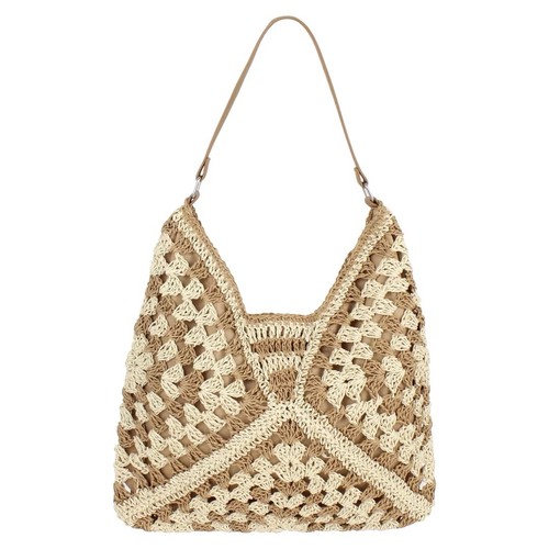 Handmade straw shoulder bag - handmade,