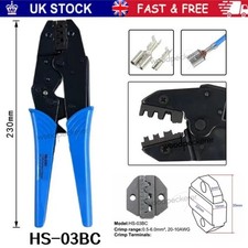 9" Ratchet Crimper Plier Cable Wire Electrical Crimp Tool Terminals Crimping Kit