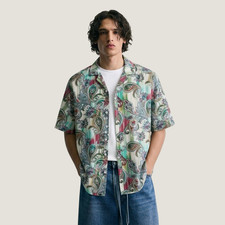 Mens Shirt Short Sleeve Floral