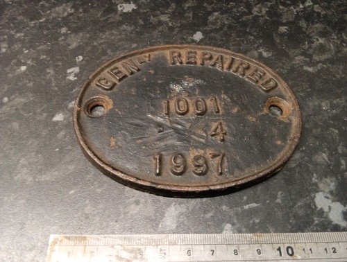 Railway carriage plate cast - carriage,
