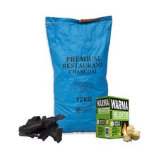 Premium Restaurant Grade Lumpwood Charcoal Cooking Fuel & 1 Box Firelighters 