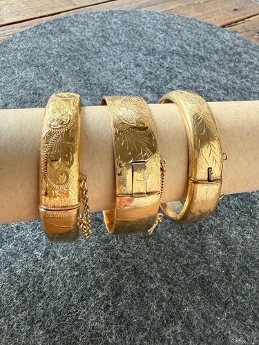 Rolled gold vintage bangles - rolled,