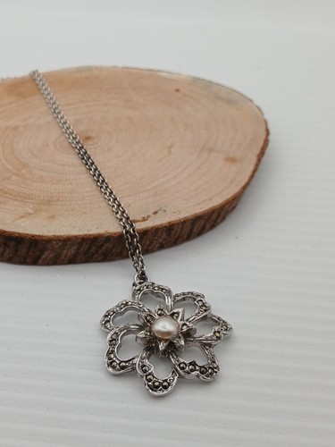 Vintage marcasite pendant - vintage,