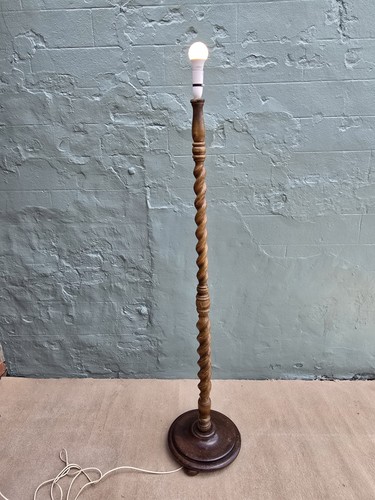 Oak barley twist standard lamp - oak,