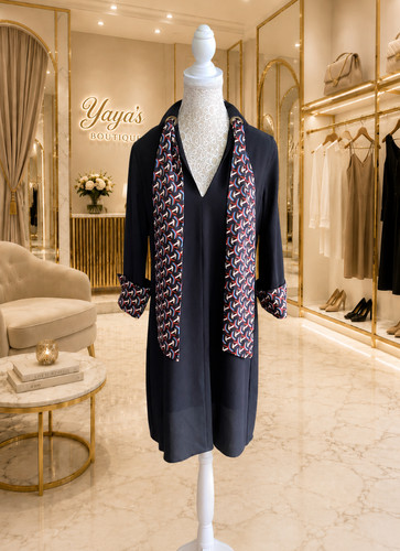 Sisley black satin scarf - black,