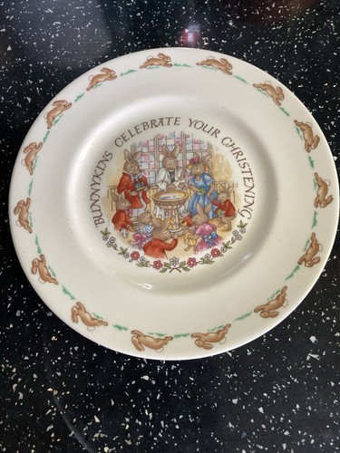 Bunnykins christening plate - bunnykins,