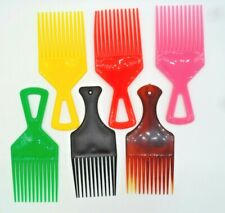 Plastic Afro Curly Hair Comb African Detangler Detangling Wide Teeth Brush Pik  