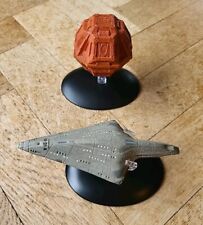 STAR TREK SHIPS REPLICAS SULIBAN CELL SHIP & USS DAUNTLESS SMALL MODELS + STANDS