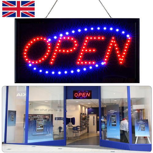 Flashing led open sign - open, neon