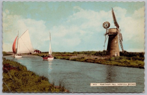 Martham mill norfolk postcard - mill,