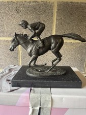 David Cornell 'Champion Finish' 1985 Lester Piggott Riding Nijinsky Cast Bronze