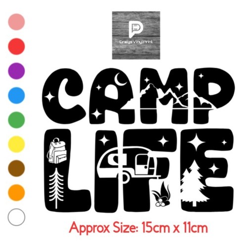 Camping life vinyl sticker - vinyl,