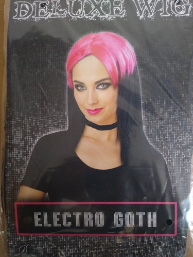 Halloween wig adult pink - halloween, black