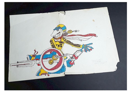 Vintage bmx folk art 1980 - vintage,