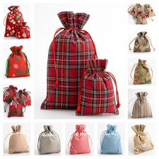 Drawstring Favour Bags. Wedding Christmas Hessian Linen Fabric Gift Bag Pouch