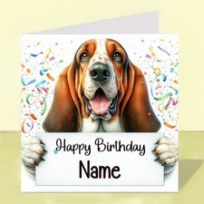 Personalised Basset Hound Dog Birthday Card