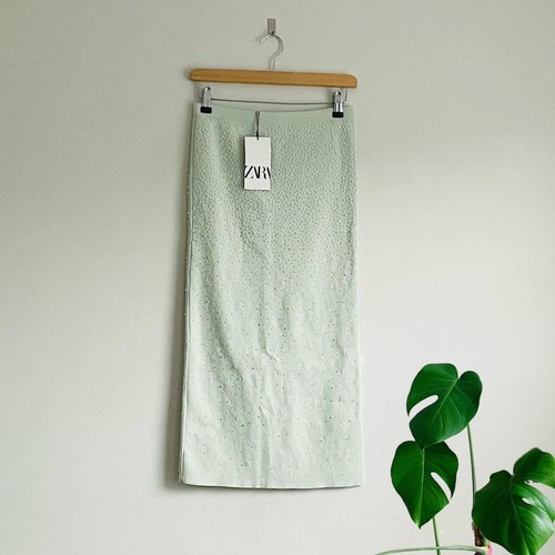 Zara light green knit - zara, midi