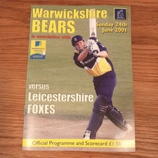Cricket Programmes National League.  Warwickshire 2001 x4