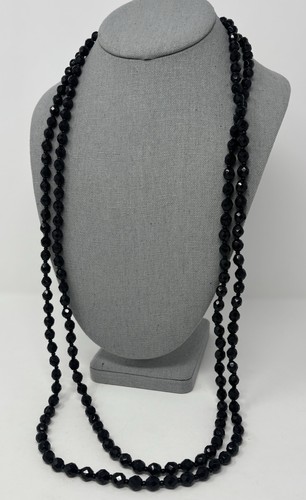 Vintage jet black crystal - vintage,