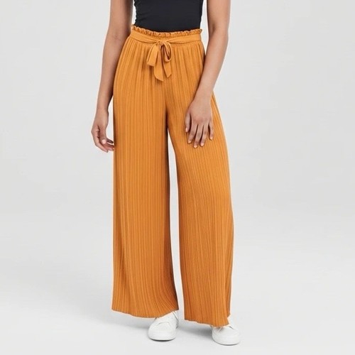 Women pleated wide leg - pleated, wide-leg