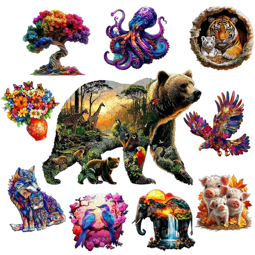 Bear animal world wooden - &,