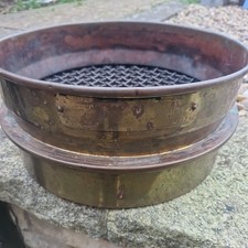 Vintage Brass BS 410 Large  Laboratory Test Sieve  14.5 x 31 cm
