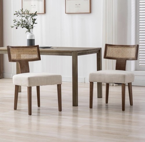 Wooden dining chairs - wooden, x2