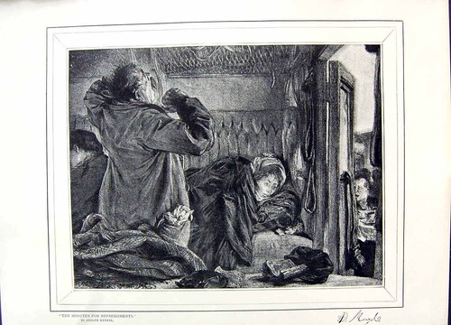 Original old antique print - original,