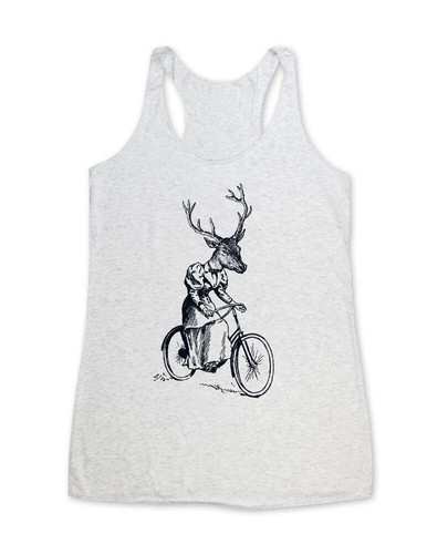 Deer girl bike riding - on, a