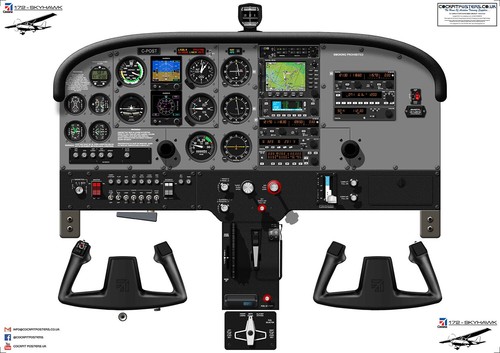 Cessna 172 cockpit - 172, poster