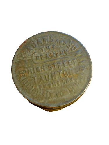 Antique tin box round - antique,