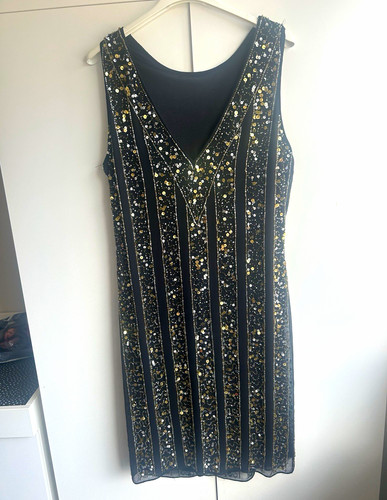 Teatro black gold sequin - black, shift