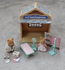 Vintage Sylvanian Families Cottage Hospital Set With Doctor And Nurse Figures