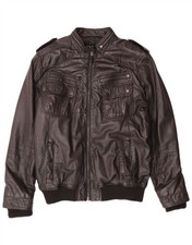 AVIATRIX Mens Leather Jacket UK 40 Large Black Leather JN15