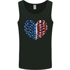 USA Rib Cage American Flag Mens Vest Tank Top