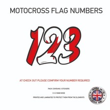 3 x Canadian Flag Race Number Vinyl Stickers Motorbike Motorcross Quad MFN01