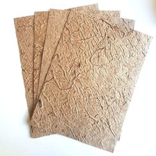 CLEARANCE 4 x A4 Sheets of Thick Handmade Papers Rustic Coarse Mixed Foliage New