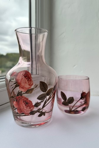 Bedside water carafe and glass - and,