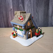 PartyLite Vintage Santa's Workshop House Candle Tea Light Holder Christmas Decor