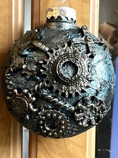 steampunk christmas bauble pipes and cogs